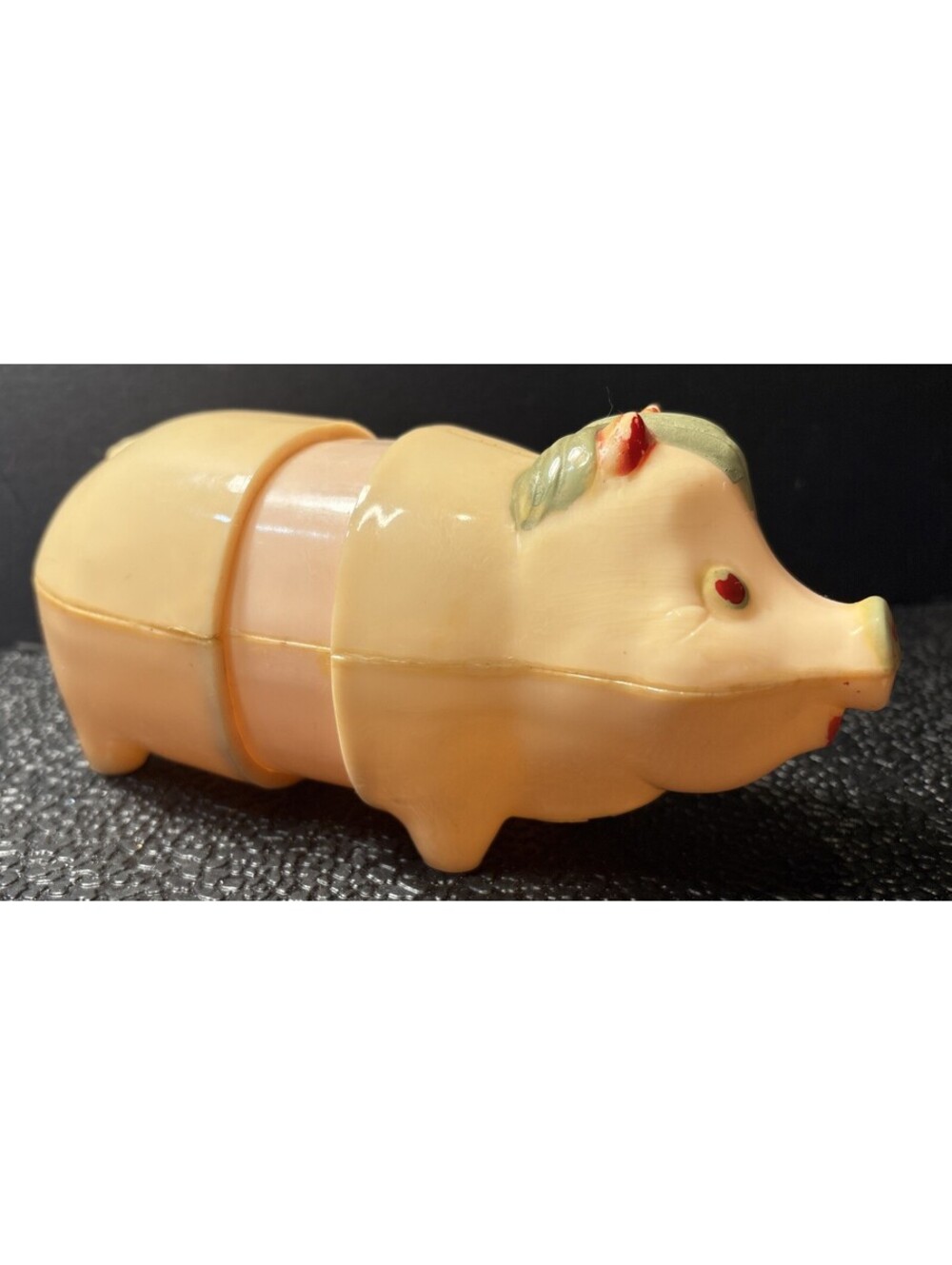 Rare Vintage 1960’s Extending Bank Plastic Pink, Green & Red Piggy Bank USA